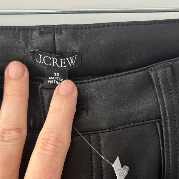 J. Crew Black Leather  Pants - Picture 2 of 5